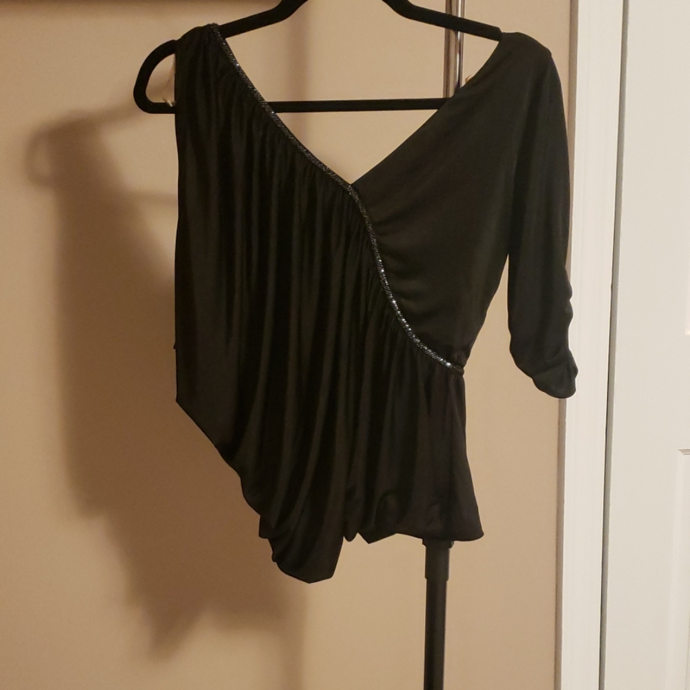 Black Beaded Assymetrical top